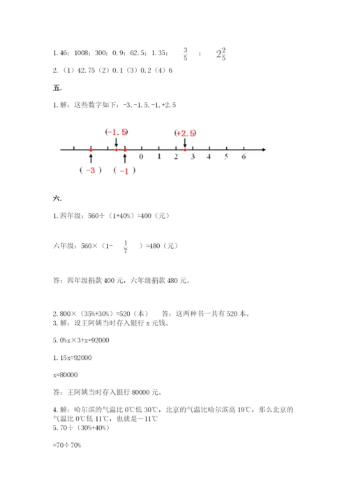 小学六年级数学毕业试题含完整答案【夺冠】.docx