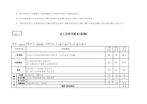 中小型企业绩效考核方案实例