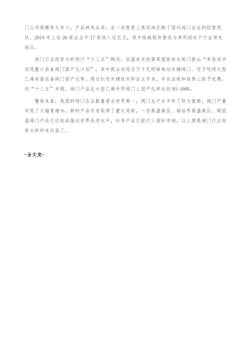 阀门行业投资分析-产业报告.docx