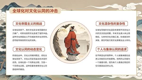 蓝红色古风孔子诞辰主题班会PPT模板