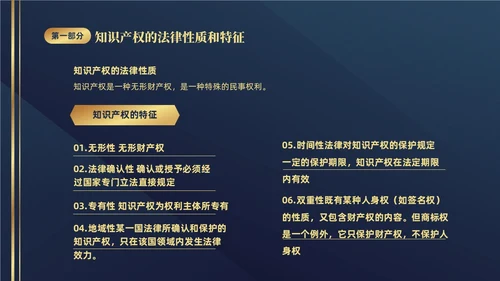 深蓝色简约商务426知识产权企业知识产权培训讲座PPT世界知识产权日