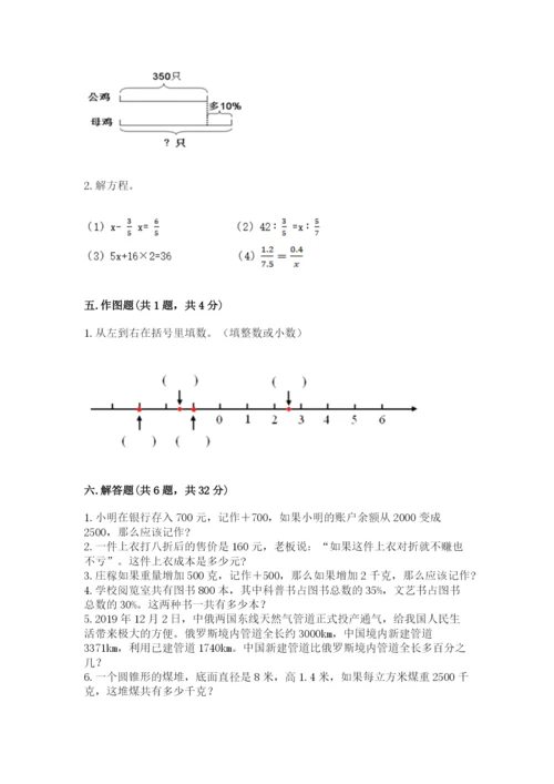 三门县六年级下册数学期末测试卷带精品答案.docx