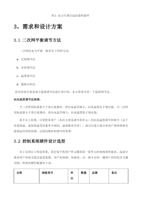 集中供暖二级网水力平衡控制方案.docx