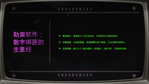 绿紫色简约像素风网络安全教育PPT模版