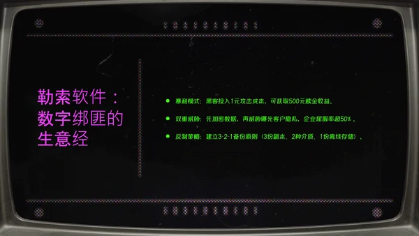 绿紫色简约像素风网络安全教育PPT模版