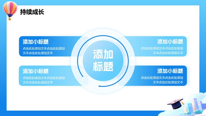 蓝色梦幻活泼卡通风大学生职业规划发展PPT模板