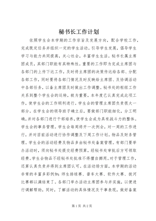 秘书长工作计划.docx