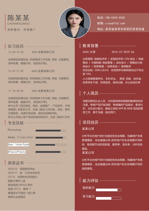 市场营销个人简历模板