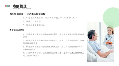 浅绿色简约围手术期疼痛管理ppt模板