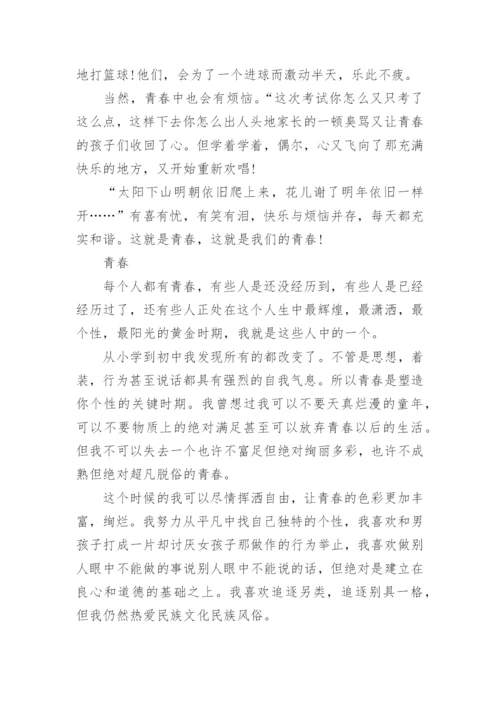 关于青春的议论文600字.docx