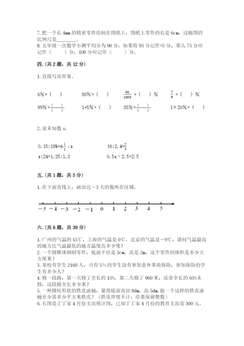 小学六年级数学毕业试题（预热题）.docx