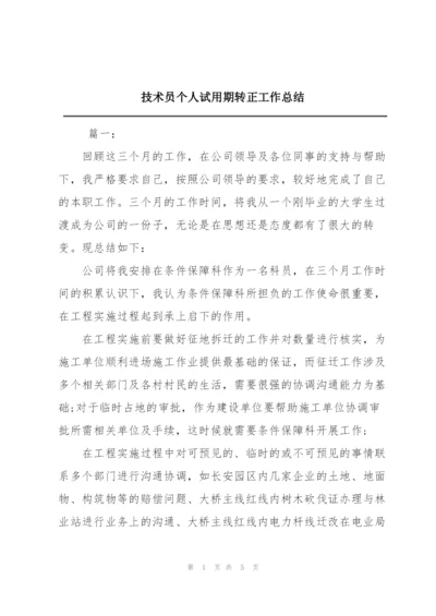 技术员个人试用期转正工作总结.docx