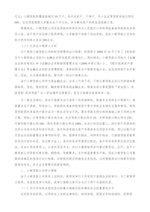 试论小额贷款公司的特点和审计策略.docx