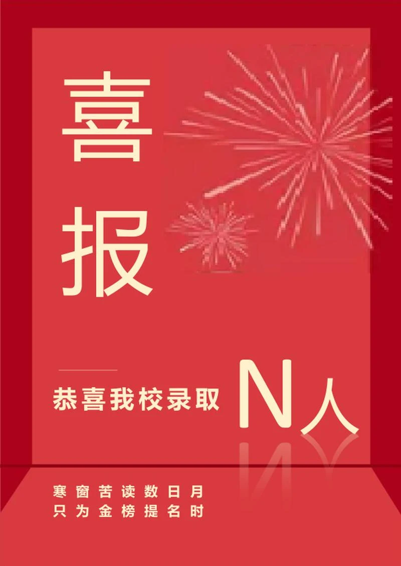 庆祝学生录取高考喜报word模板