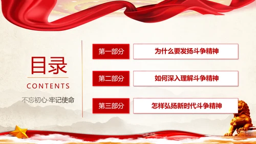 大力弘扬新时代斗争精神ppt模板