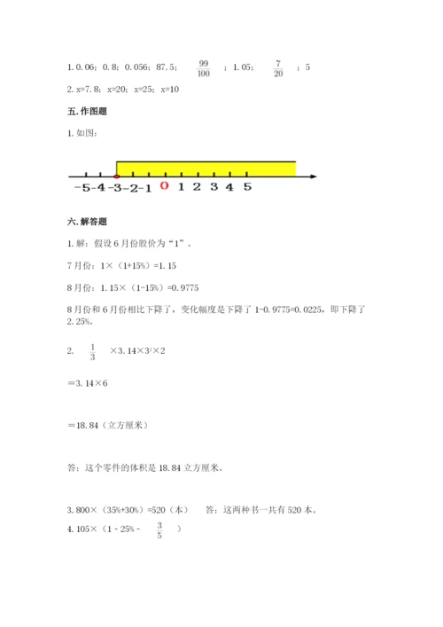 太仓市六年级下册数学期末测试卷（培优）.docx