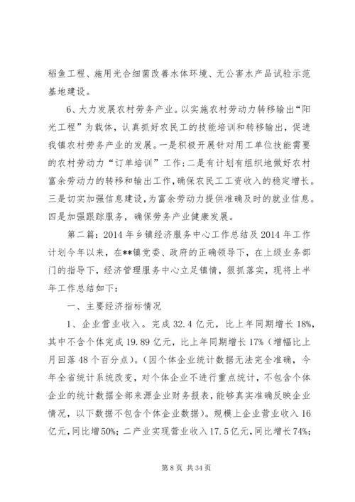 乡镇经济服务中心工作总结及某年工作计划.docx