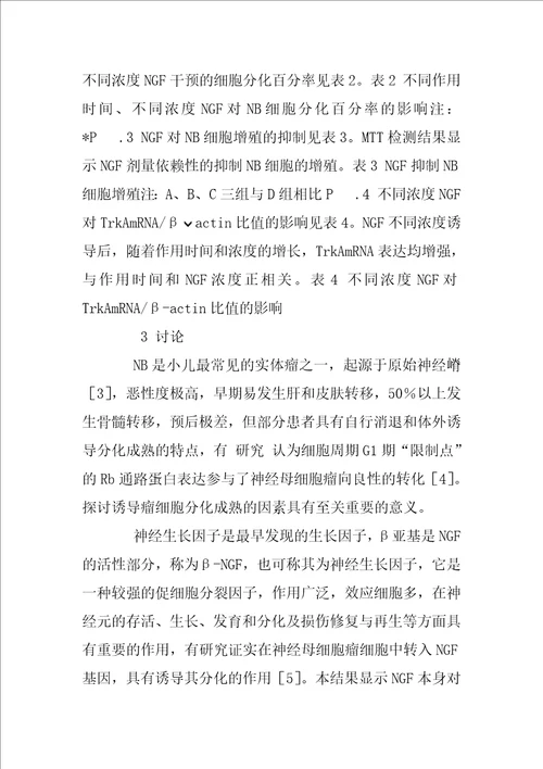 神经生长因子诱导神经母细胞瘤分化的研究