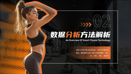 黑橙色商务风智能健身PPT模板