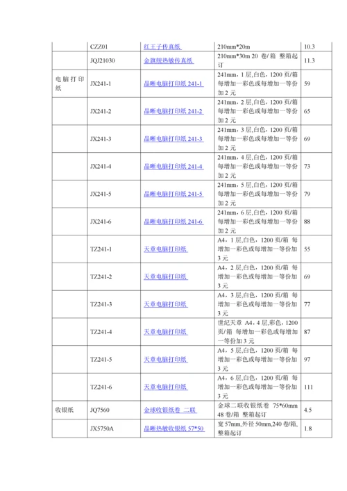 办公用品清单及价格.docx