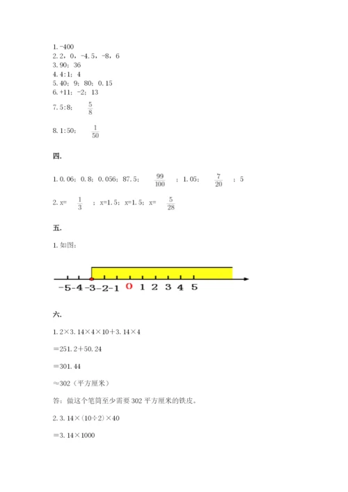 小升初数学综合模拟试卷及参考答案【突破训练】.docx