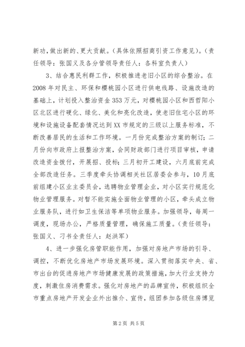 市房管局重点工作安排范文.docx