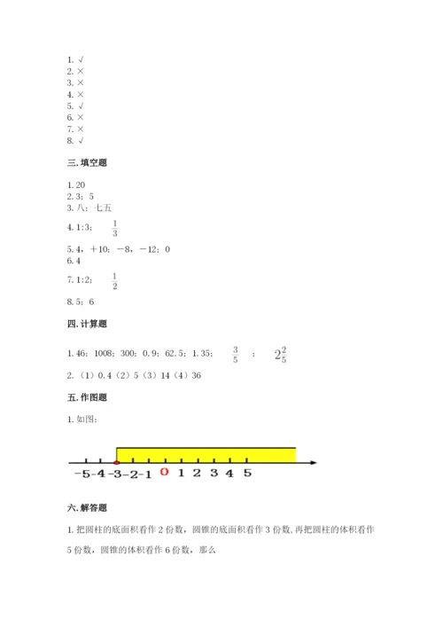 人教版六年级下册数学期末测试卷及答案【基础+提升】.docx