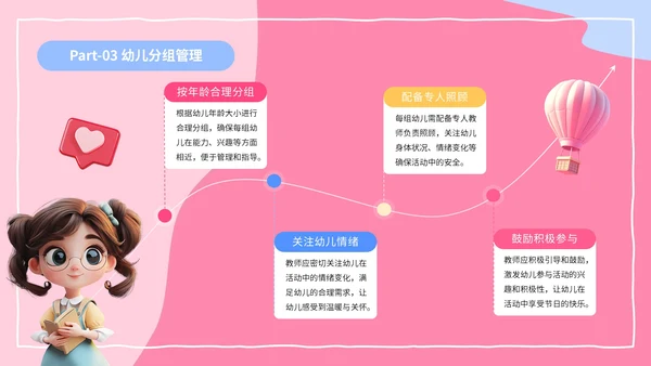 粉色3D风六一儿童节幼儿园活动策划PPT模板