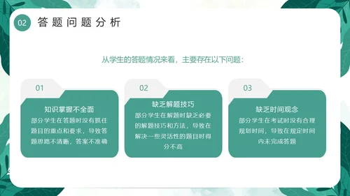 绿色小清新卡通风期中质量分析PPT模板