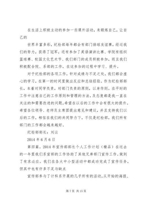 纪检部长个人工作计划(精选多篇) (2).docx