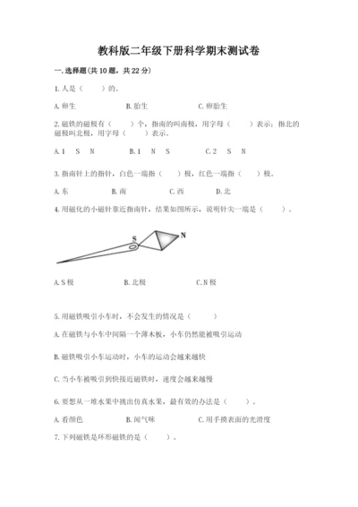 教科版二年级下册科学期末测试卷附答案（考试直接用）.docx