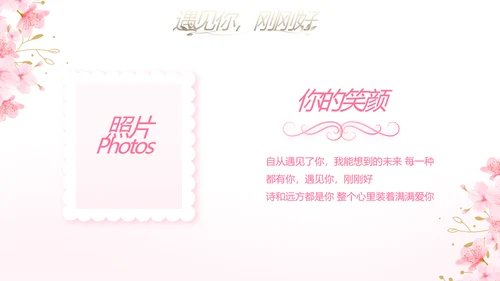 粉色唯美我们的婚礼动态PPT模板