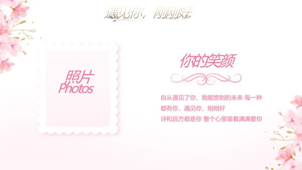 粉色唯美我们的婚礼动态PPT模板