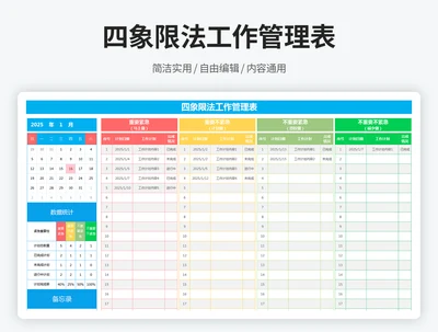 四象限法工作管理表