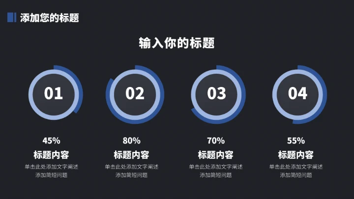蓝色简约大气高端工作汇报PPT模板