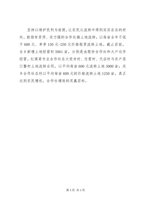 土地流转体制机制自查报告范文.docx