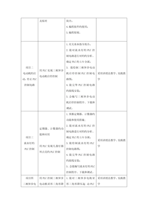 PLC控制技术基础课程标准.docx