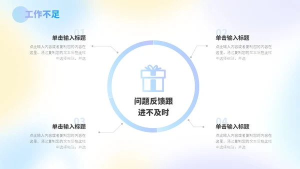 三色蓝紫黄弥散风运营工作总结PPT模板
