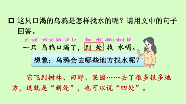 【新教材】部编版语文一年级上册  9.乌鸦喝水   教学课件（2课时）