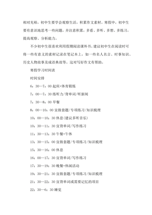 有关寒假学习计划四篇.docx