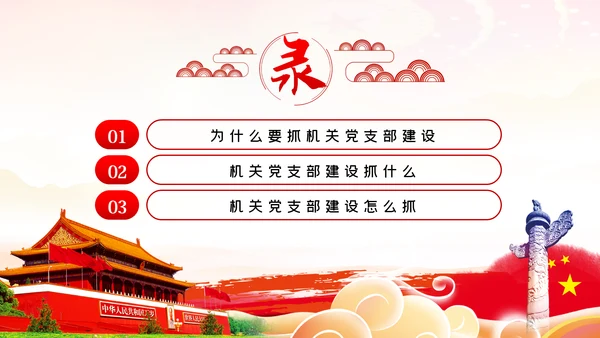 新时代党的组织建设党委机关党支部党课ppt模板
