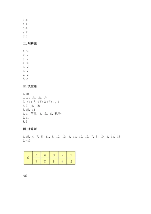 小学一年级上册数学期末测试卷附完整答案【典优】.docx