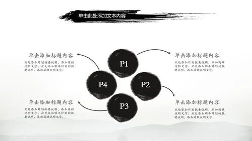 古典画轴画卷中国风水墨动态PPT模板