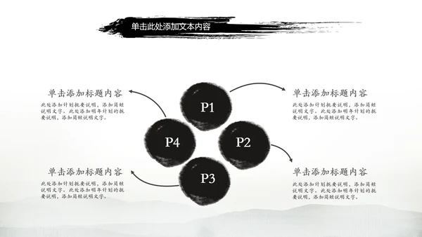 古典画轴画卷中国风水墨动态PPT模板