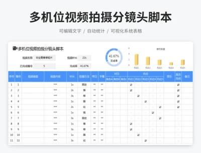 多机位视频拍摄分镜头脚本