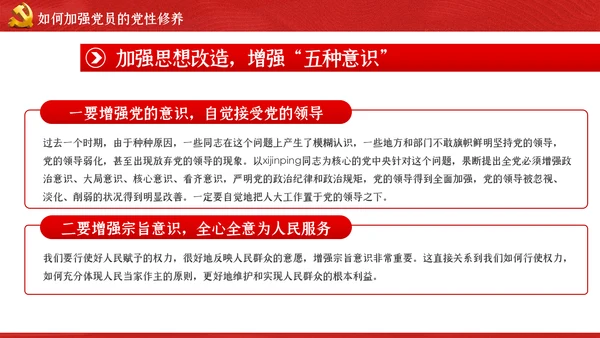 加强党性修养做新时代合格党员干部党课PPT模板