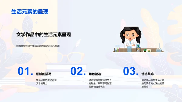 答辩报告：文学与生活PPT模板