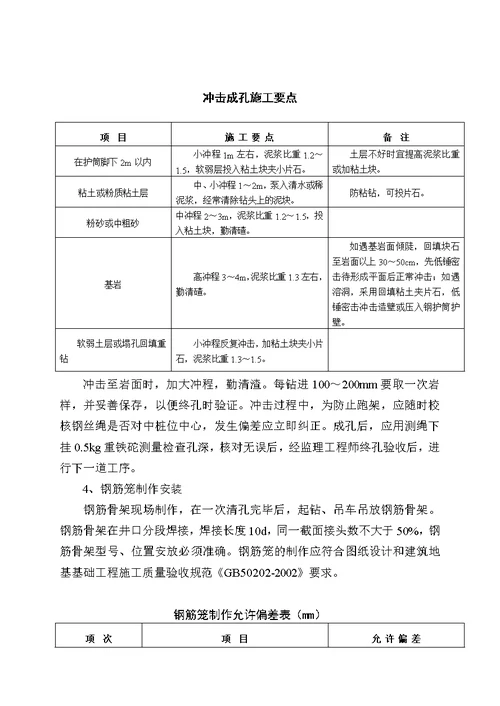 靖州冲孔桩施工计划[宝典]