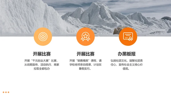 简约风黄色校园社团汇报PPT