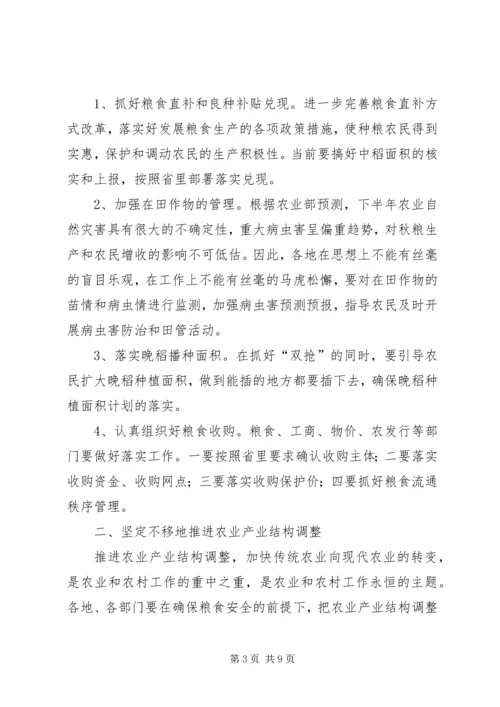 农业形势分析会讲话（市）.docx